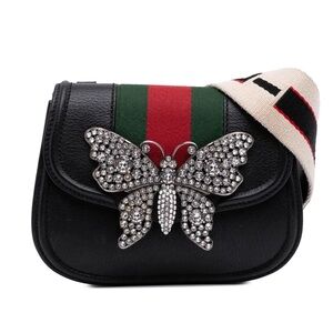 GUCCI LINEA TOTEM CRYSTAL BUTTERFLY CROSSBODY BAG